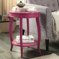 Purple Accent Table With Bottom Shelf