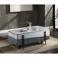 Grey And White High Gloss Coffee Table With Lift Top