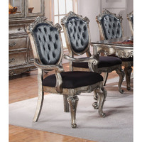 Silver Grey And Antique Platinum Tufted Side Chair (Set Of 2)