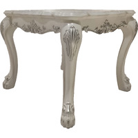 Bone White End Table With Claw Leg