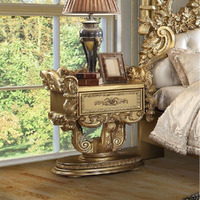 Gold 1-Drawer Nightstand