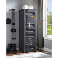 Gunmetal 1-Door Wardrobe With Container Lock