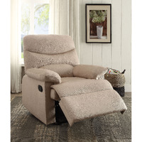 Beige Recliner With Pillow Top Arm