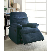 Blue Recliner With Pillow Top Arm