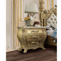 Gold 3-Drawer Nightstand