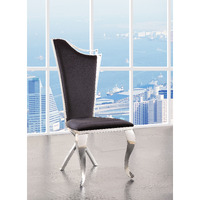 Black And Stainless Steel Side Chair With X-Shaped Back Leg (Set Of 2)