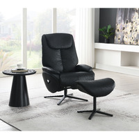 Black Motion Swivel Accent Chair With Ottoman