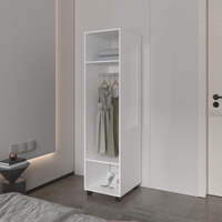 Benson Wardrobe In Melamine With Mirror And Open Storage