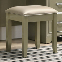 Champagne Vanity Stool With Padded Seat