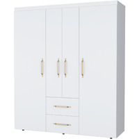 White All-In-One 2-Door Armoire