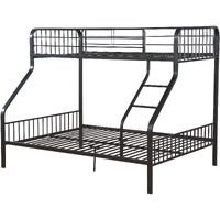 Gunmetal Twin Xl/Queen Bunk Bed With Built-In Ladder