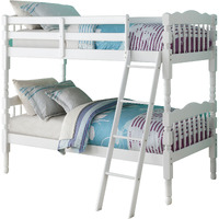 White Twin Over Twin Bunk Bed