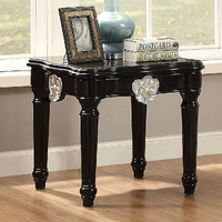 Black End Table With Turned Legs