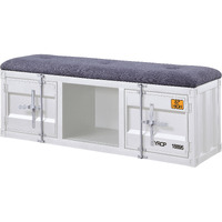 Grey And White Storage Bench