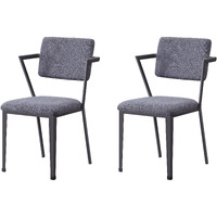 Grey And Gunmetal Open Back Dinning Chairs (Set Of 2)