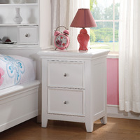 White 2-Drawer Nightstand