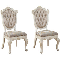 Rose Gold And Pearl White Tufted Back Side Chairs (Set Of 2)