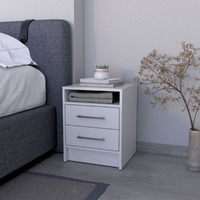 Eastover Nightstand 2.0 In Melamine With Two Drawers