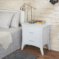 White 2-Drawer Nightstand