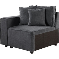 Grey Left Facing Loose Back Accent Chair