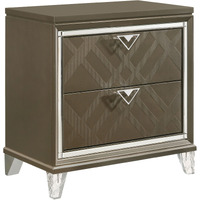 Dark Champagne 2-Drawer Nightstand