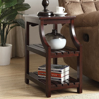 Espresso Side Table With Usb Power Dock