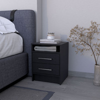 Eastover Nightstand 2.0 In Melamine With Two Drawers