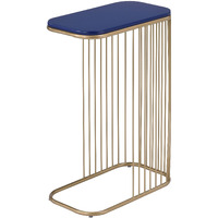 Blue And Gold C-Table With Metal Base