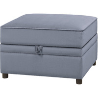 Grey Rectangle Storage Ottoman