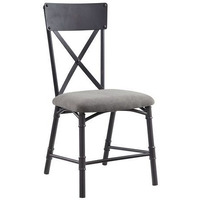 Grey And Sandy Black Side Chair With X-Shape Back (Set Of 2)