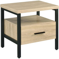 Oak And Black 1-Drawer Accent Table