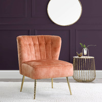 Burnt Orange Tufted Wingback Accent Chair