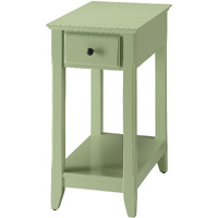 Light Green Accent Table With Bottom Shelf