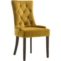 Yellow And Espresso Tufted Back Side Chairs (Set Of 2)