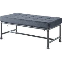 Grey And Sandy Grey Tufted Bench