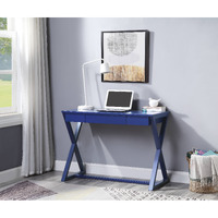 Twilight Blue 1-Drawer Writing Desk With X-Shaped Base