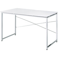 White And Chrome Writing Desk With Sled Base