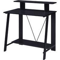 Black Writing Desk With Upper Shelf