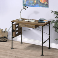 Weathered Oak And Black 1-Drawer Writing Desk