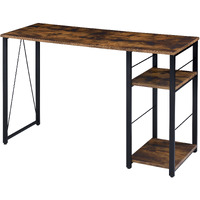 Weathered Oak And Black 2-Shelf Rectangular Writing Desk