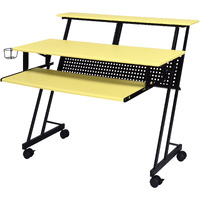 Yellow And Black Music Studio Desk With Keyboard Tray