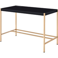 Black And Gold Writing Desk With Usb Ports