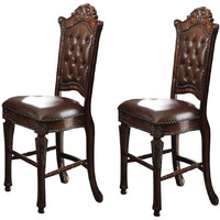 Cherry Counter Height Stools With Nailhead Trim (Set Of 2)