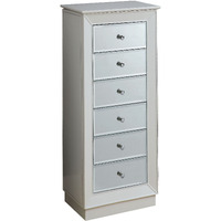 White 6-Drawer Jewelry Armoire