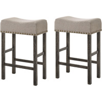 Tan And Weathered Grey Counter Height Stools (Set Of 2)