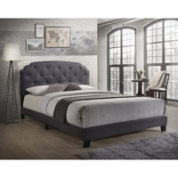 Grey Upholstered Queen Bed