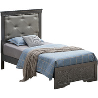 Sleek Twin Bed In Metallic Black Finish