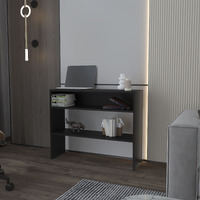 Vail Console Table In Melamine With Open Storage  Black