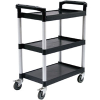 Soga 3 Tier Food Trolley Portable Kitchen Cart Multifunctional Big Utility Service With Wheels 830X420X950Mm Black