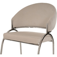 Ruby Modern & Contemporary Style Chair Made With Metal & Steel Legs In Beige Color